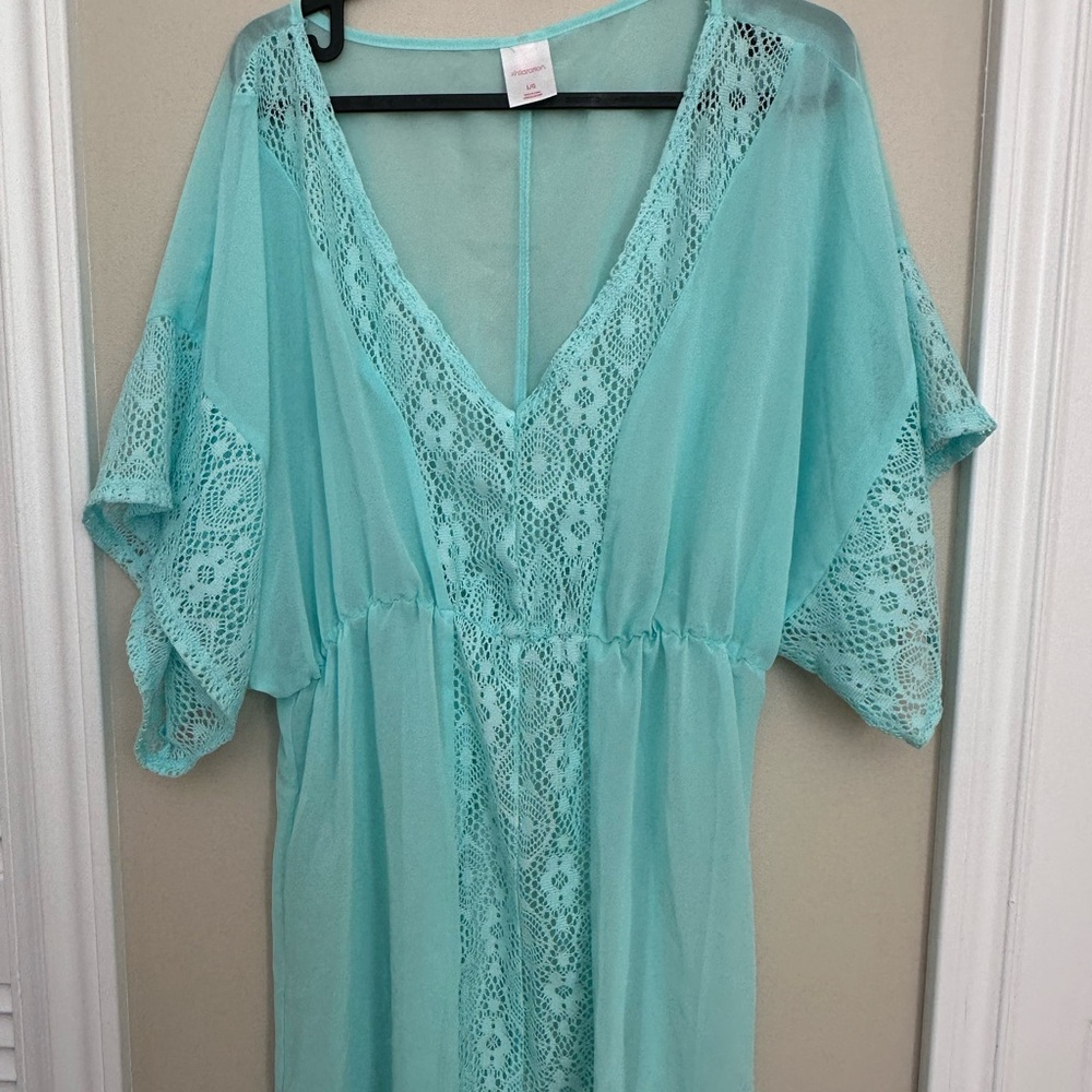 Xhilaration Light Blue Sheer Cover-Up